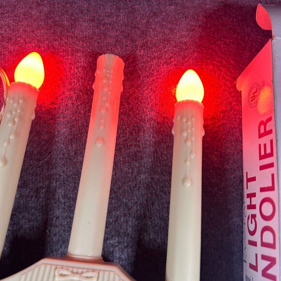 Vintage Everglow 3 Light Electric Christmas Candolier in Original Box Unsused - Picture 3 of 7